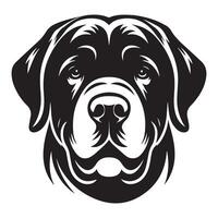 ein liebend Dogge Hund Gesicht Illustration im schwarz und Weiß vektor