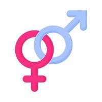 rosa och blå könssymbol för hetero. vektor