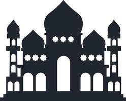 Muslim Moschee Silhouette Illustration. isoliert auf Weiß Hintergrund. vektor