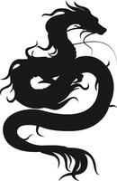 kinesisk drake silhuett på vit bakgrund. kinesisk ny år symbol. illustration design vektor