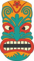 stam- hawaii totem afrikansk traditionell. etnisk tiki mask illustration. isolerat på vit bakgrund. vektor