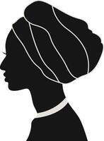 svart kvinnors historia månad. kvinnors dag. svart silhuett med sida utgör. isolerat illustration vektor
