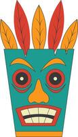 stam- hawaii totem afrikansk traditionell. etnisk tiki mask illustration. isolerat på vit bakgrund. vektor