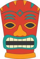 stam- hawaii totem afrikansk traditionell. etnisk tiki mask illustration. isolerat på vit bakgrund. vektor