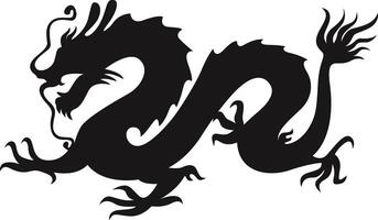 Chinesisch Drachen Silhouette auf Weiß Hintergrund. Chinesisch Neu Jahr Symbol. Illustration Design vektor