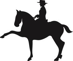 Cowboy Zahl Silhouette mit Lasso und Pferd. Illustration Symbol vektor