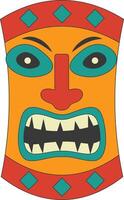 stam- hawaii totem afrikansk traditionell. etnisk tiki mask illustration. isolerat på vit bakgrund. vektor