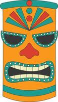 stam- hawaii totem afrikansk traditionell. etnisk tiki mask illustration. isolerat på vit bakgrund. vektor