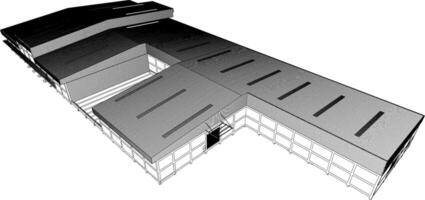 3d Illustration von industriell Projekt vektor