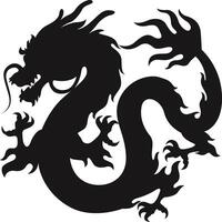 Chinesisch Drachen Silhouette auf Weiß Hintergrund. Chinesisch Neu Jahr Symbol. Illustration Design vektor