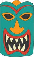 stam- hawaii totem afrikansk traditionell. etnisk tiki mask illustration. isolerat på vit bakgrund. vektor