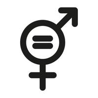 Logokonzept für die Gleichstellung der Geschlechter. Geschlechtssymbol einfache Silhouette. schwarzes Symbol auf weißem Hintergrund. Vektor-Illustration. vektor