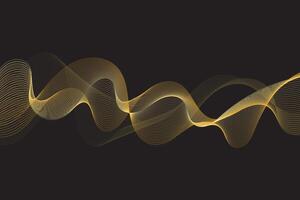 fesselnd golden Bänder wellenförmig gegen ein dunkel Hintergrund, vermitteln Luxus und Bewegung vektor