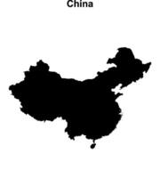 China leer Gliederung Karte Design vektor