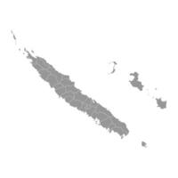 ny Kaledonien Karta med administrativ divisioner. illustration. vektor