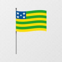 Goias Flagge auf Fahnenstange. Illustration. vektor