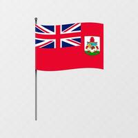 bermuda nationell flagga på flaggstång. illustration. vektor