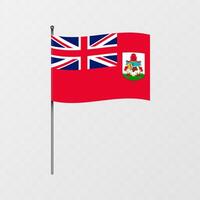 Bermudas National Flagge auf Fahnenstange. Illustration. vektor