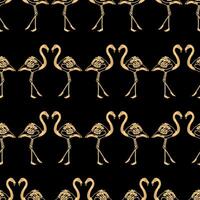 Gold Flamingo Muster Hintergrund vektor