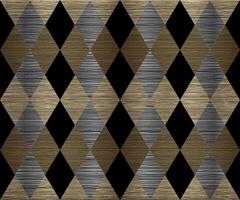 elegant Rhombus geometrisch nahtlos Muster im Gold Metall Farbe vektor