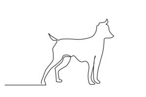 süß Hund Tier voll Körper Länge Linie Kunst vektor