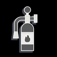 Symbol Feuer Feuerlöscher. verbunden zu Notfall Symbol. glänzend Stil. einfach Design Illustration vektor