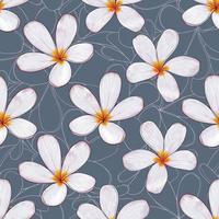 nahtlose Muster floral mit Frangipani-Blüten abstrakten Hintergrund. Vektor-Illustration handgezeichnete Linie art.fabric Textildruck-Design vektor
