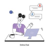 trendiger Online-Chat vektor