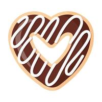 alla hjärtans dag hjärtformad chokladmunk med glasyr. vektor