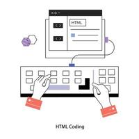 trendige HTML-Codierung vektor