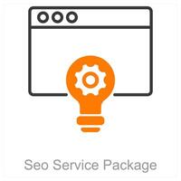 seo service paket och Sök ikon begrepp vektor