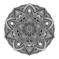 schön Blumen- Muster Mandala Kunst isoliert auf ein schwarz Hintergrund - - eps 10 vektor