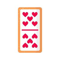 Domino fünf mal fünf Herzen Knochenplätzchen mit Herz zum Valentinstag oder zur Hochzeit. vektor