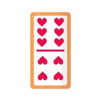 Domino sechs mal vier Herzen Knochenplätzchen mit Herz für Valentinstag oder Hochzeit. vektor