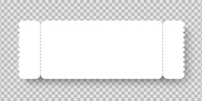 tömma händelse biljett eller flygblad mockup. vit papper inträde biljett för flygplan, konsert, bio, museum, festival, teater, utställning vektor
