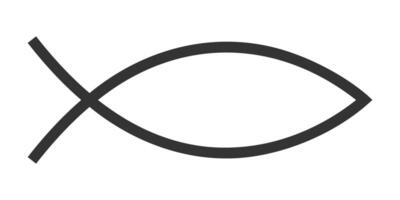 Ichthys Symbol. Jesus Fisch Bibel Symbol isoliert auf Weiß Hintergrund. Geheimnis schibboleth im Christian Religion vektor