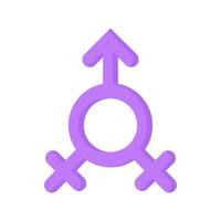 Violettes Geschlechtssymbol für bisexuell. vektor