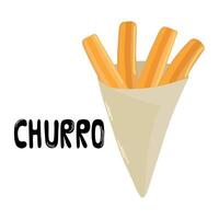 Churro Symbol Clip Art Benutzerbild Logo isoliert Illustration vektor