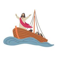 Jesus lugna storm ikon ClipArt avatar logotyp isolerat illustration vektor