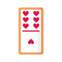 Domino sechs mal eins Herzknochenplätzchen mit Herz zum Valentinstag oder zur Hochzeit. vektor