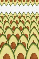 Obst Schnitt Avocado Rand nahtlos. Scheibe von Avocado Rahmen Banner Kopieren Raum vektor