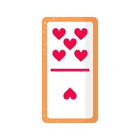 Domino fünf mal eins Herzknochenplätzchen mit Herz zum Valentinstag oder zur Hochzeit. vektor