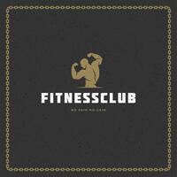 Fitness Fitnessstudio Abzeichen oder Emblem Illustration. vektor