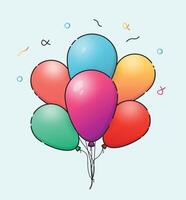Lycklig ögonblick firande begrepp en uppsättning av olika Färg ballonger på ett isolerat bakgrund vektor