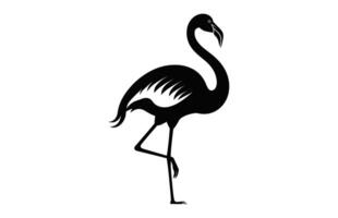 Flamingo Vogel Stehen Silhouette Clip Kunst vektor