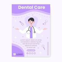 dental platt design illustration banner redigerbar av kvadratisk bakgrund lämplig för sociala medier, feed, kort, hälsningar och webbannonser på internet vektor