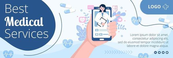 medizinisches Gesundheitswesen flaches Design Illustration Post editierbar von quadratischem Hintergrund geeignet für Social Media, Feed, Karte, Grüße und Web-Internet-Anzeigen-Vorlage vektor