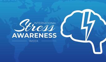 Blau International Stress Bewusstsein Woche Illustration vektor