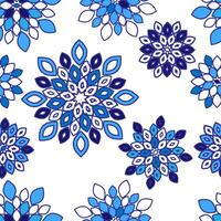 blå bricka blommig upprepa mönster bakgrund design vektor