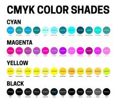 cmyk Farbe Schatten Illustration mit verhexen HTML Codes vektor